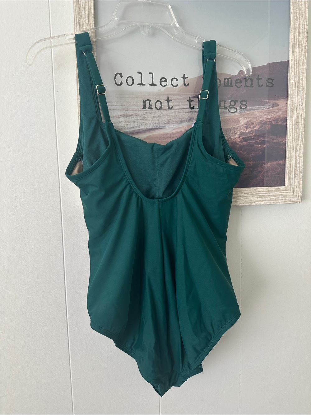 NWOT Size Large (12-14) Shade & Shore Teal Green One-Piece Swimsuit - Picture 4 of 6